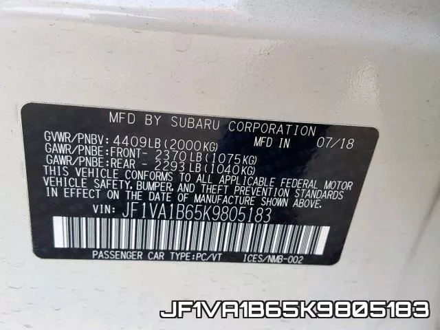 JF1VA1B65K9805183 фото 2