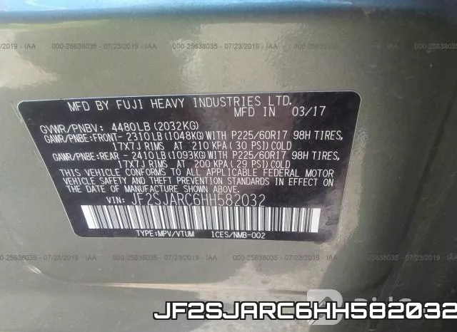 JF2SJARC6HH582032 фото 10