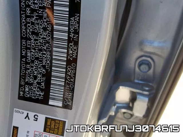 JTDKBRFU7J3074615 фото 2