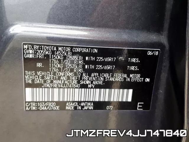 JTMZFREV4JJ747840 фото 2