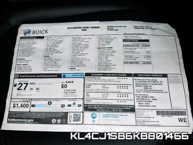KL4CJ1SB6KB801466 фото 10
