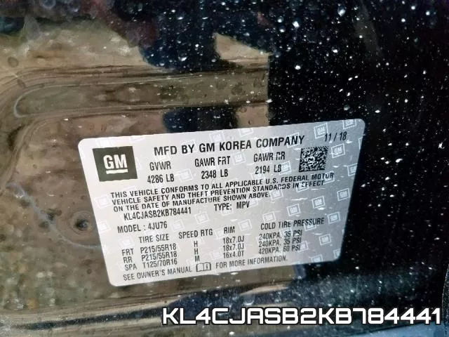 KL4CJASB2KB784441 фото 2