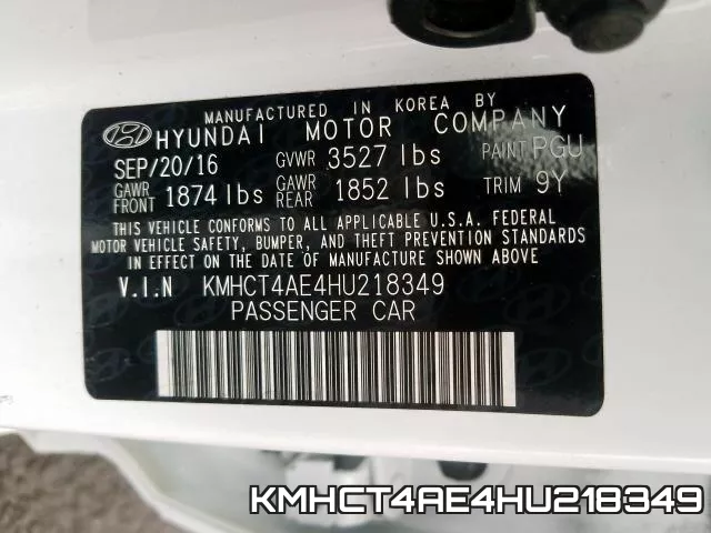 KMHCT4AE4HU218349 фото 2