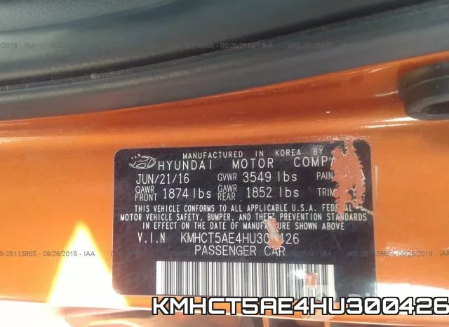 KMHCT5AE4HU300426 фото 10