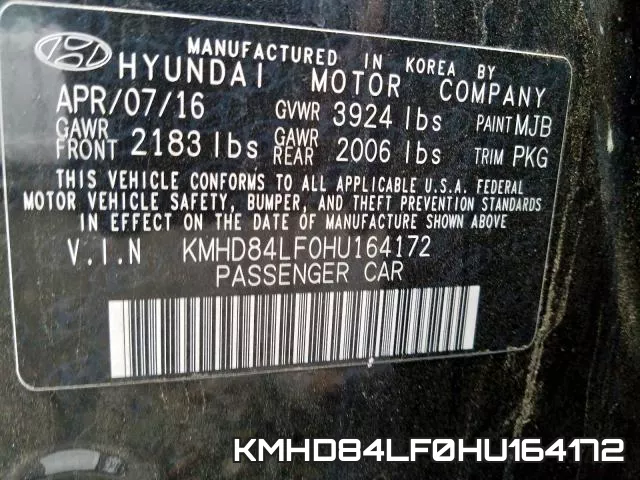 KMHD84LF0HU164172 фото 2