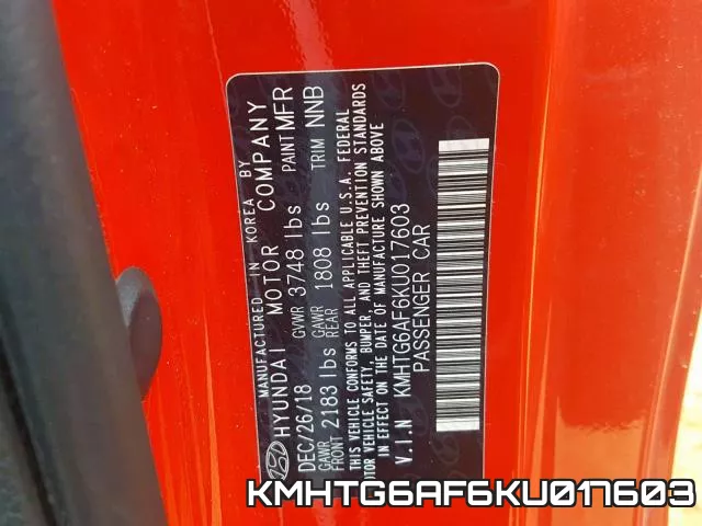 KMHTG6AF6KU017603 фото 2