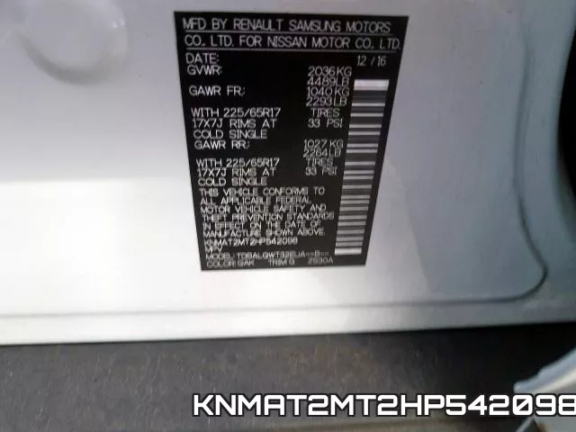 KNMAT2MT2HP542098 фото 2