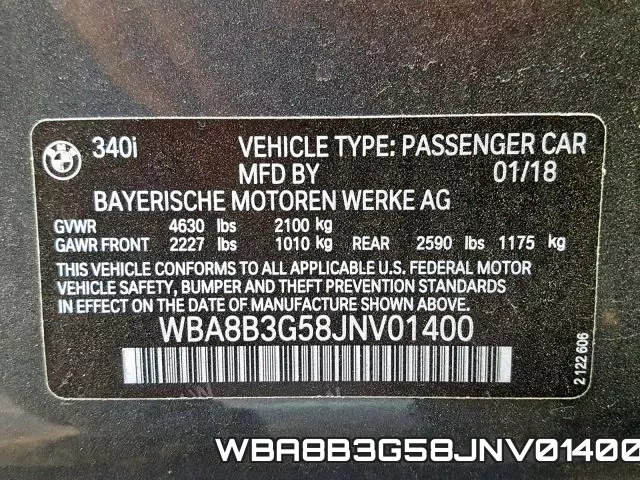 WBA8B3G58JNV01400 фото 2