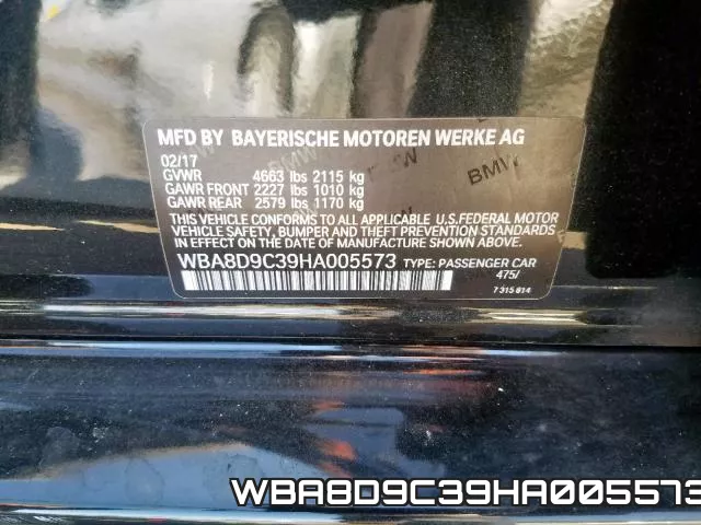 WBA8D9C39HA005573 фото 2
