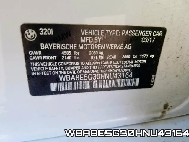 WBA8E5G30HNU43164 фото 2