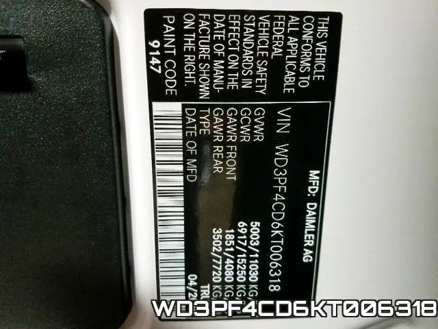 WD3PF4CD6KT006318 фото 2