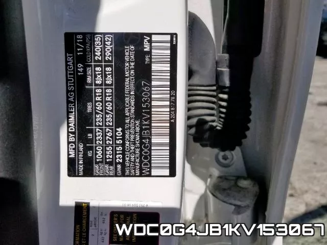 WDC0G4JB1KV153067 фото 2