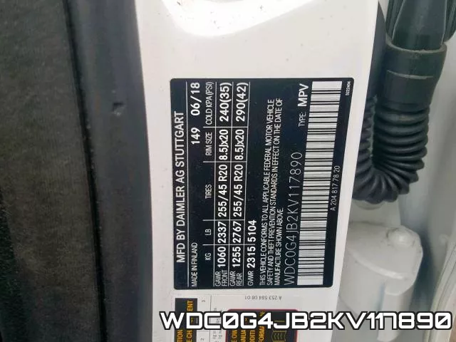 WDC0G4JB2KV117890 фото 2
