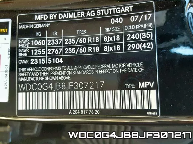 WDC0G4JB8JF307217 фото 2