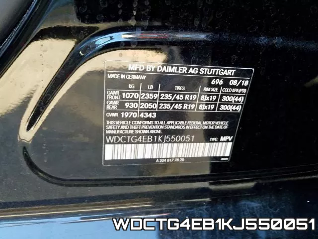 WDCTG4EB1KJ550051 фото 2