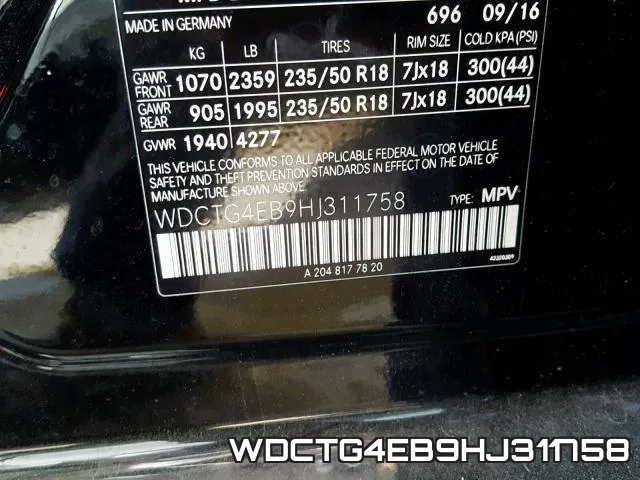 WDCTG4EB9HJ311758 фото 2