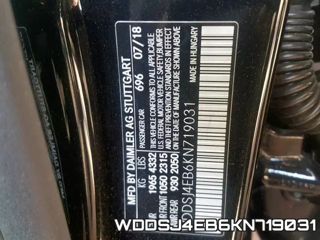 WDDSJ4EB6KN719031 фото 2