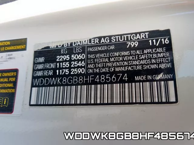 WDDWK8GB8HF485674 фото 2