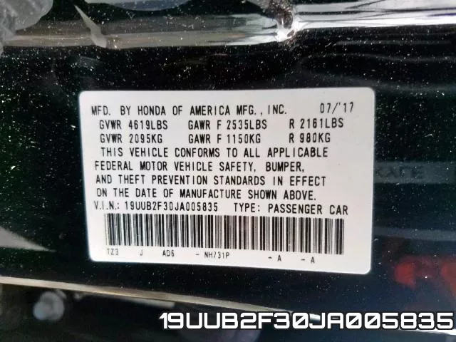 19UUB2F30JA005835 фото 2