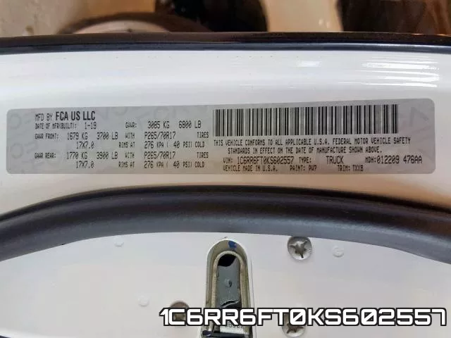 1C6RR6FT0KS602557 фото 2