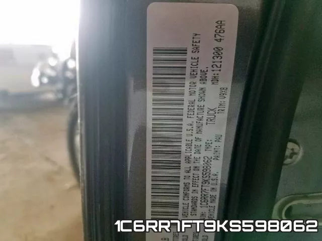 1C6RR7FT9KS598062 фото 2