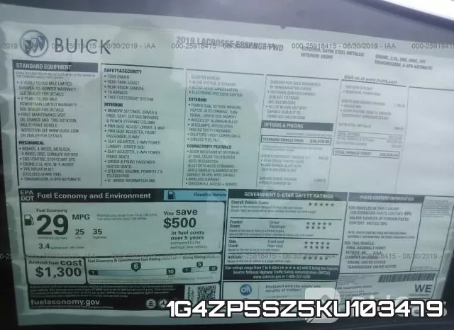 1G4ZP5SZ5KU103479 фото 7