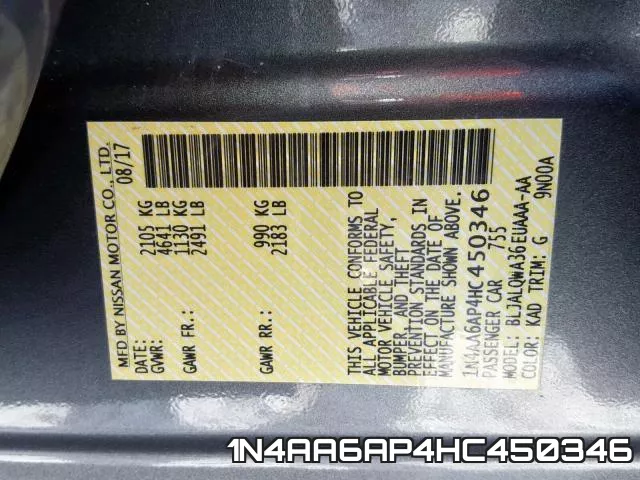1N4AA6AP4HC450346 фото 2