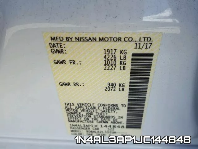 1N4AL3AP1JC144848 фото 2