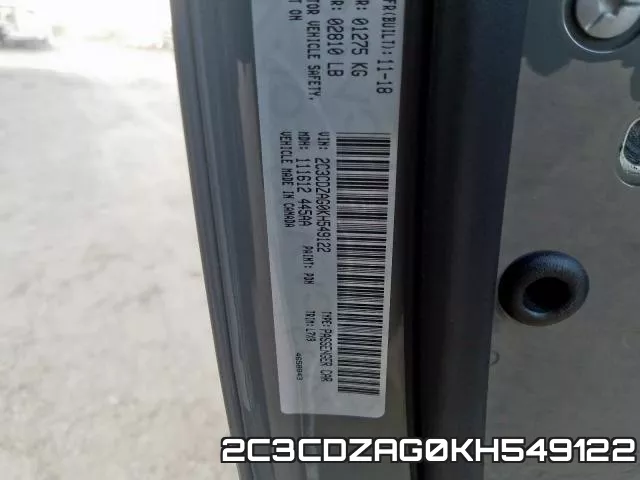 2C3CDZAG0KH549122 фото 2