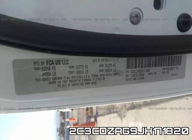 2C3CDZAG9JH171820 фото 9
