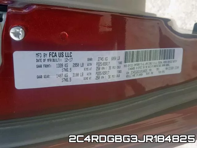 2C4RDGBG3JR184825 фото 2
