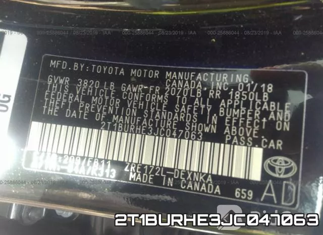 2T1BURHE3JC047063 фото 10