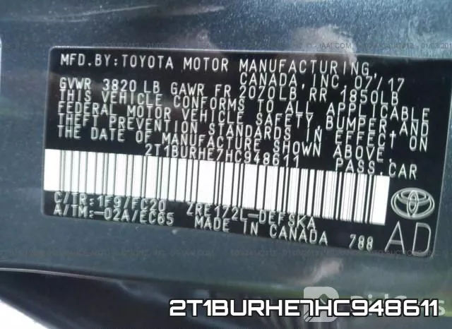 2T1BURHE7HC948611 фото 10