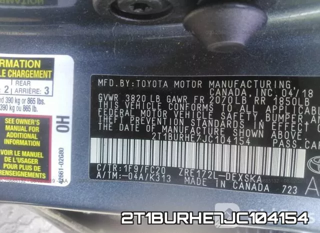 2T1BURHE7JC104154 фото 10