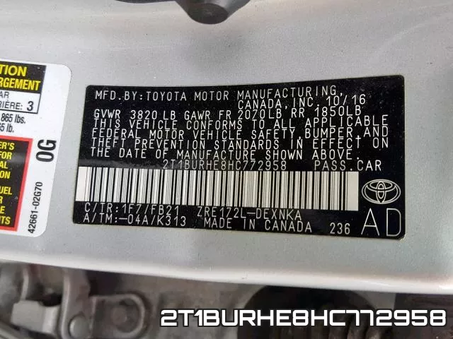 2T1BURHE8HC772958 фото 2