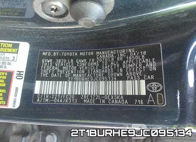 2T1BURHE9JC095134 фото 10