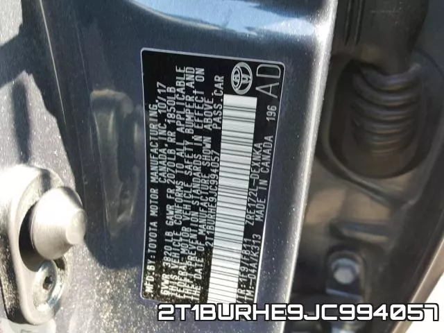 2T1BURHE9JC994057 фото 2