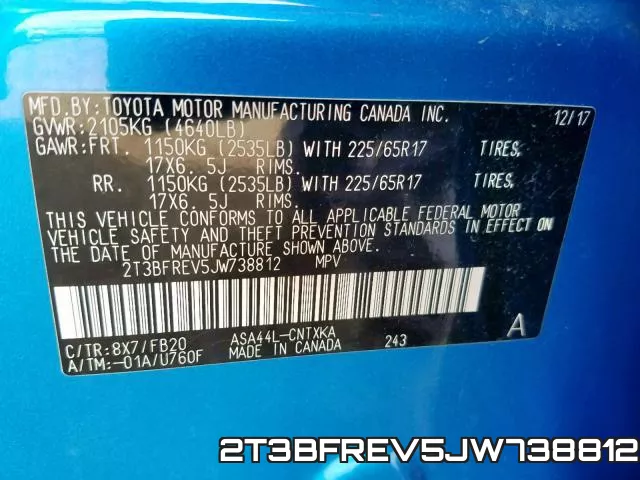 2T3BFREV5JW738812 фото 2