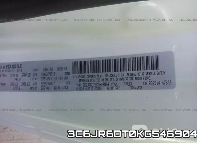 3C6JR6DT0KG546904 фото 10