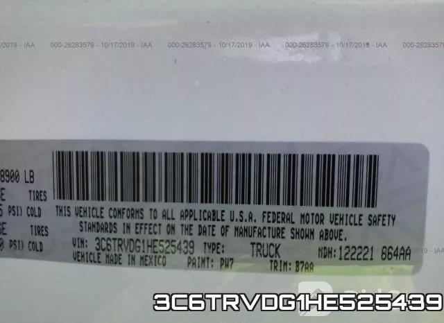 3C6TRVDG1HE525439 фото 10