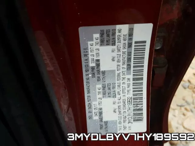 3MYDLBYV7HY189592 фото 2