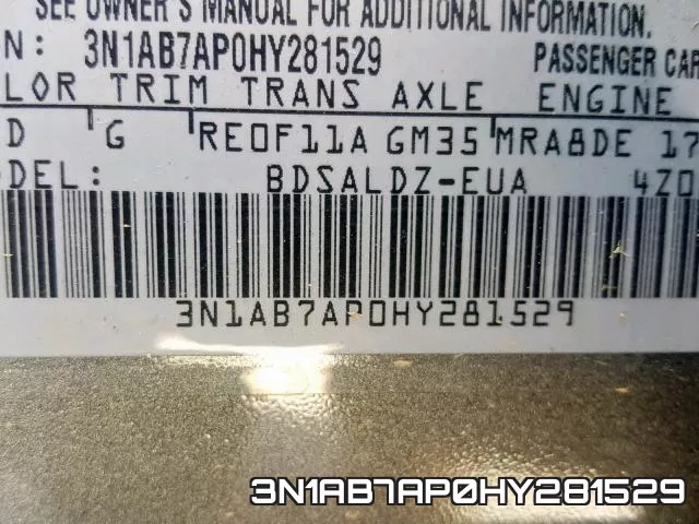 3N1AB7AP0HY281529 фото 2