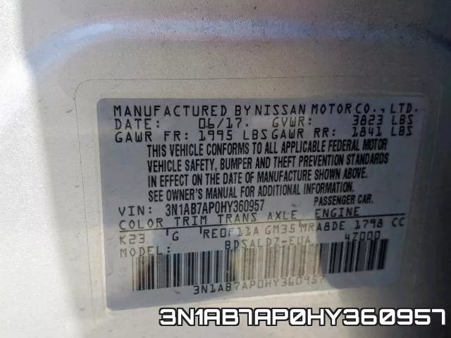 3N1AB7AP0HY360957 фото 2