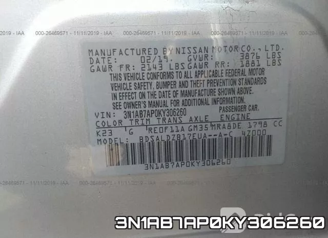 3N1AB7AP0KY306260 фото 9