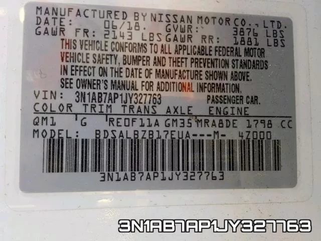 3N1AB7AP1JY327763 фото 2