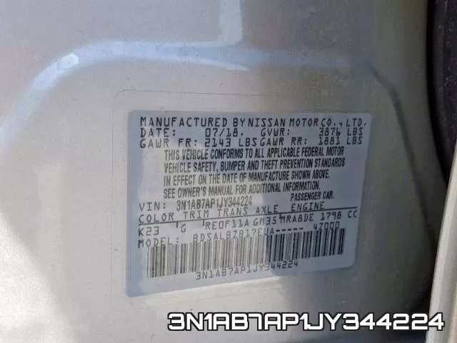 3N1AB7AP1JY344224 фото 2