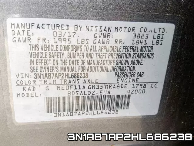 3N1AB7AP2HL686238 фото 2