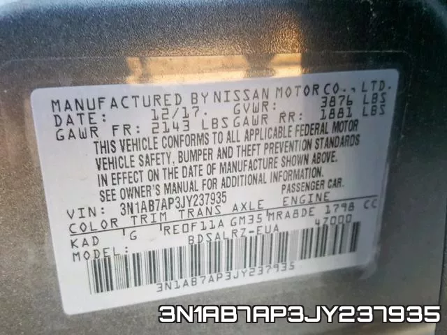 3N1AB7AP3JY237935 фото 2