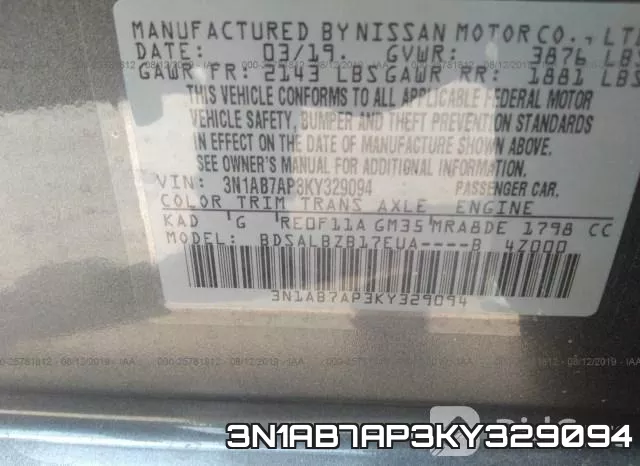 3N1AB7AP3KY329094 фото 10