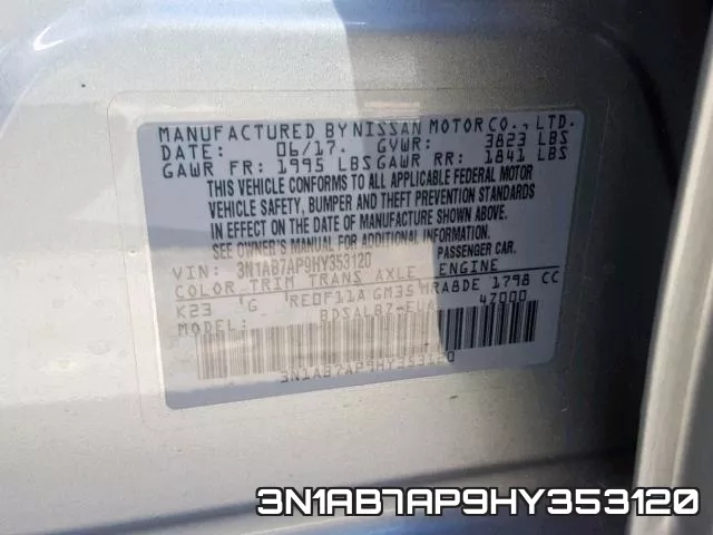 3N1AB7AP9HY353120 фото 2